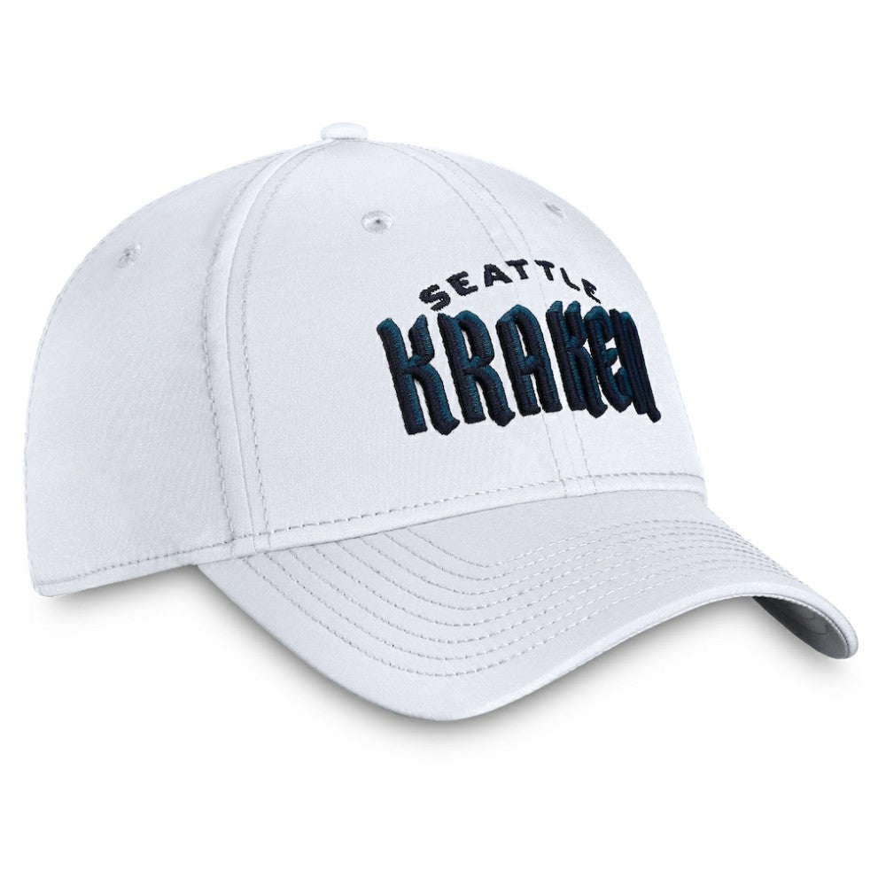 Seattle Kraken Fanatics Wordmark Flex Hat - White Hats