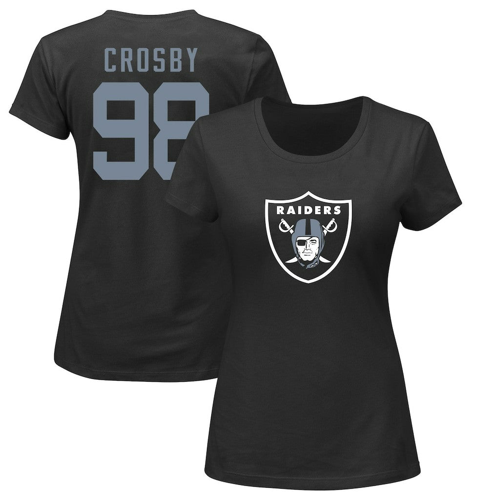 Maxx Crosby Las Vegas Raiders Women's Plus Size Name & Number V-Neck T-Shirt - Black cheap