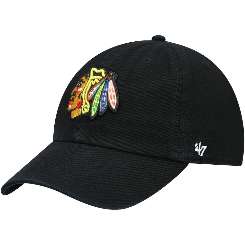 Chicago Blackhawks '47 Team Clean Up Adjustable Hat - Black Hats