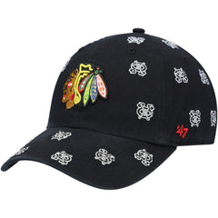 Chicago Blackhawks '47 Women's Confetti Clean Up Adjustable Hat - Black Hats