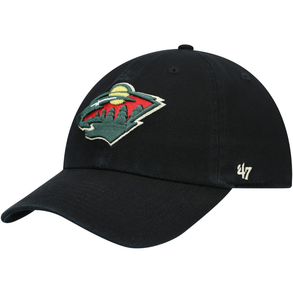Minnesota Wild '47 Team Clean Up Adjustable Hat - Black Hats