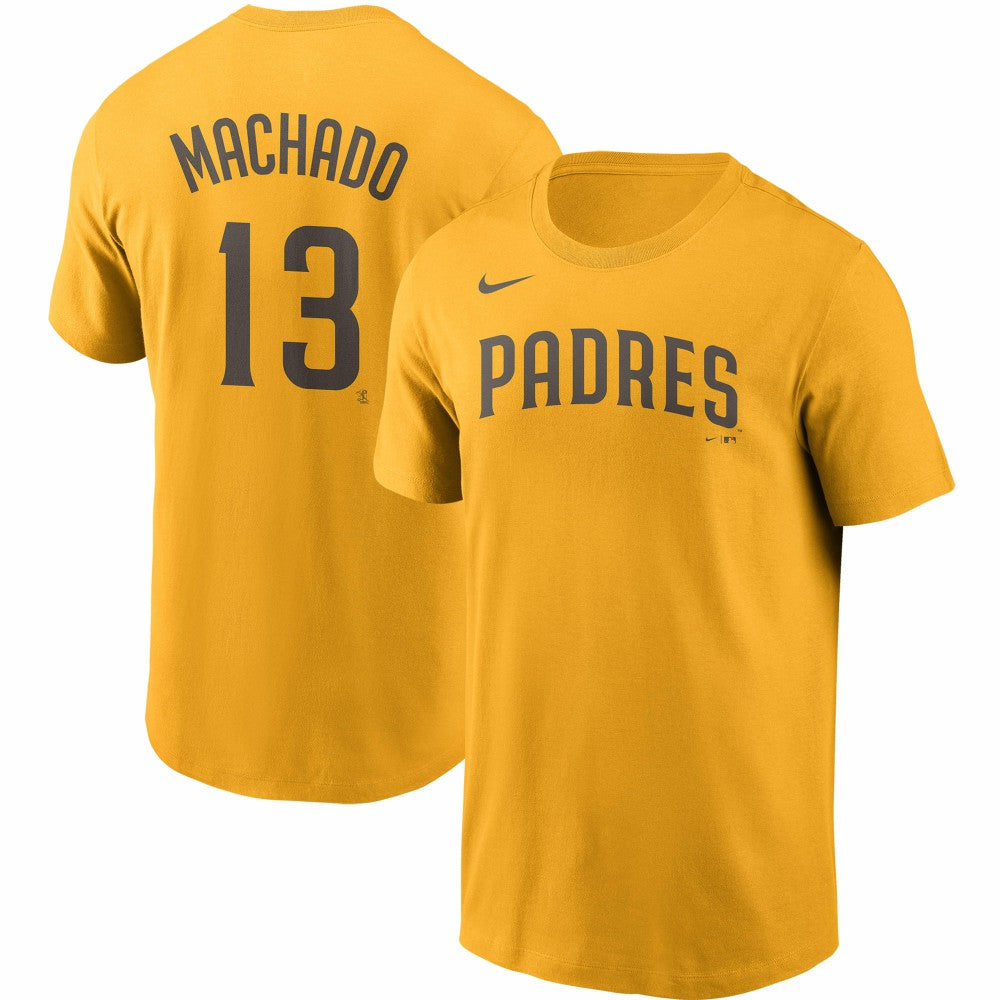 Manny Machado San Diego Padres Name & Number T-Shirt Gold
