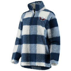 Washington Capitals G-III 4Her by Carl Banks Women's Plaid Sherpa Quarter-Zip Jacket - Navy/White Jackets