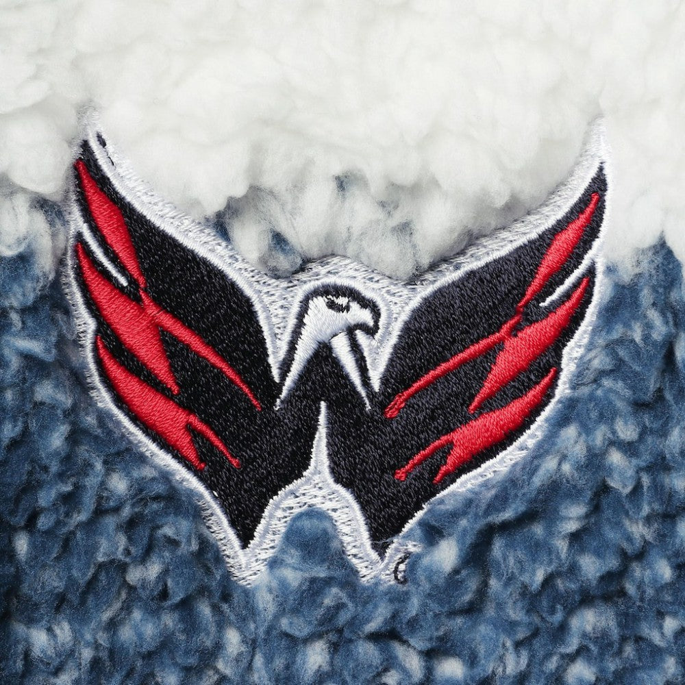 Washington Capitals G-III 4Her by Carl Banks Women's Plaid Sherpa Quarter-Zip Jacket - Navy/White Jackets