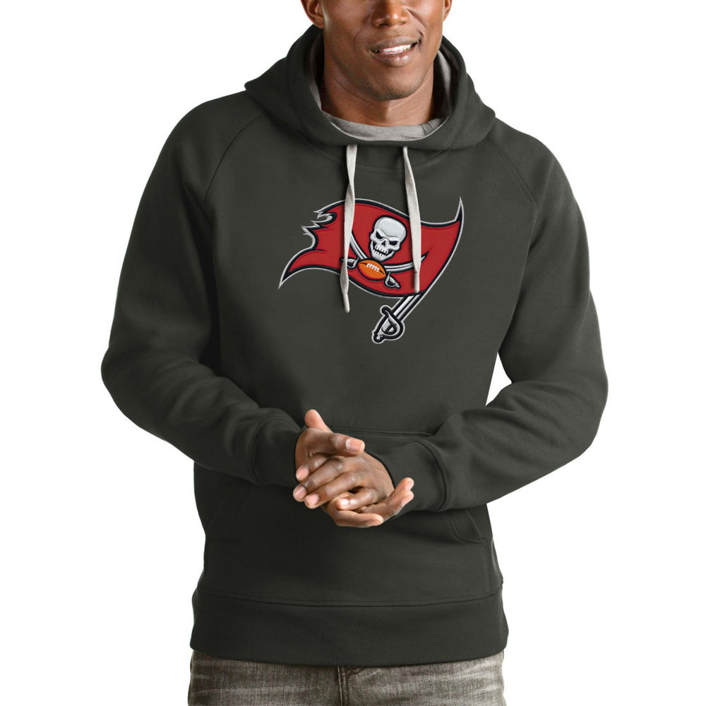 Tampa Bay Buccaneers Antigua Victory Pullover Hoodie - Charcoal cheap