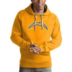 Los Angeles Chargers Antigua Victory Pullover Hoodie - Gold on sale