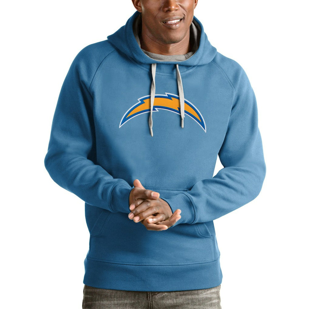 Los Angeles Chargers Antigua Victory Pullover Hoodie - Light Blue cheap