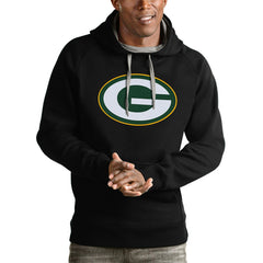 Green Bay Packers Antigua Victory Pullover Hoodie - Black sale