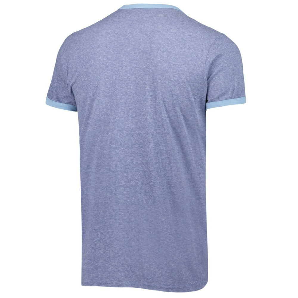 Seattle Kraken Fanatics Buzzer Beater Tri-Blend Ringer T-Shirt - Heathered Deep Sea Blue T-shirts