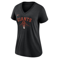 San Francisco Giants Women's City Connect Tri-Blend V-Neck T-Shirt Black