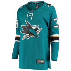 Logan Couture San Jose Sharks Fanatics Women's Breakaway Home Player Jersey - Teal Jerseys