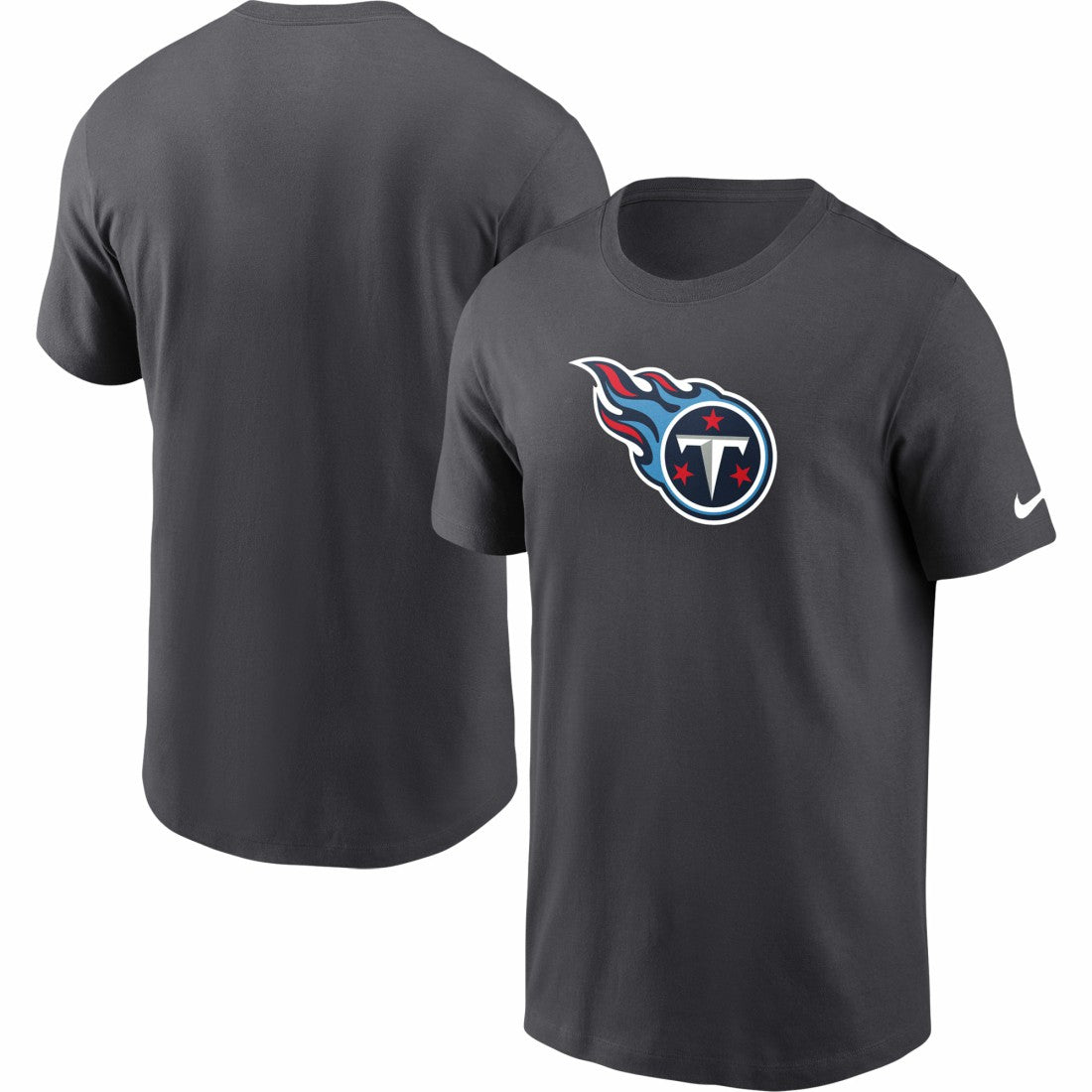 Tennessee Titans Primetime Logo Essential T-Shirt - Charcoal sale