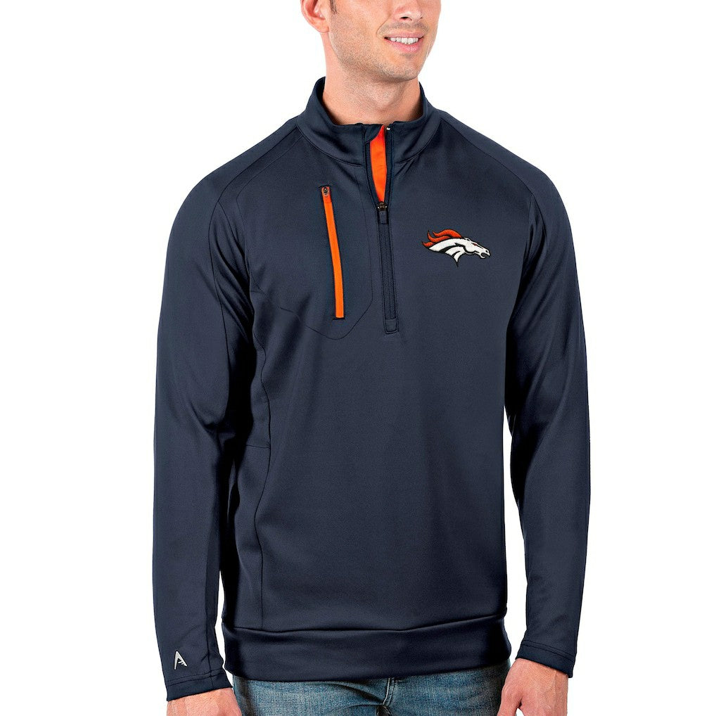 Denver Broncos Antigua Generation Quarter-Zip Pullover Jacket - Navy/Orange sale