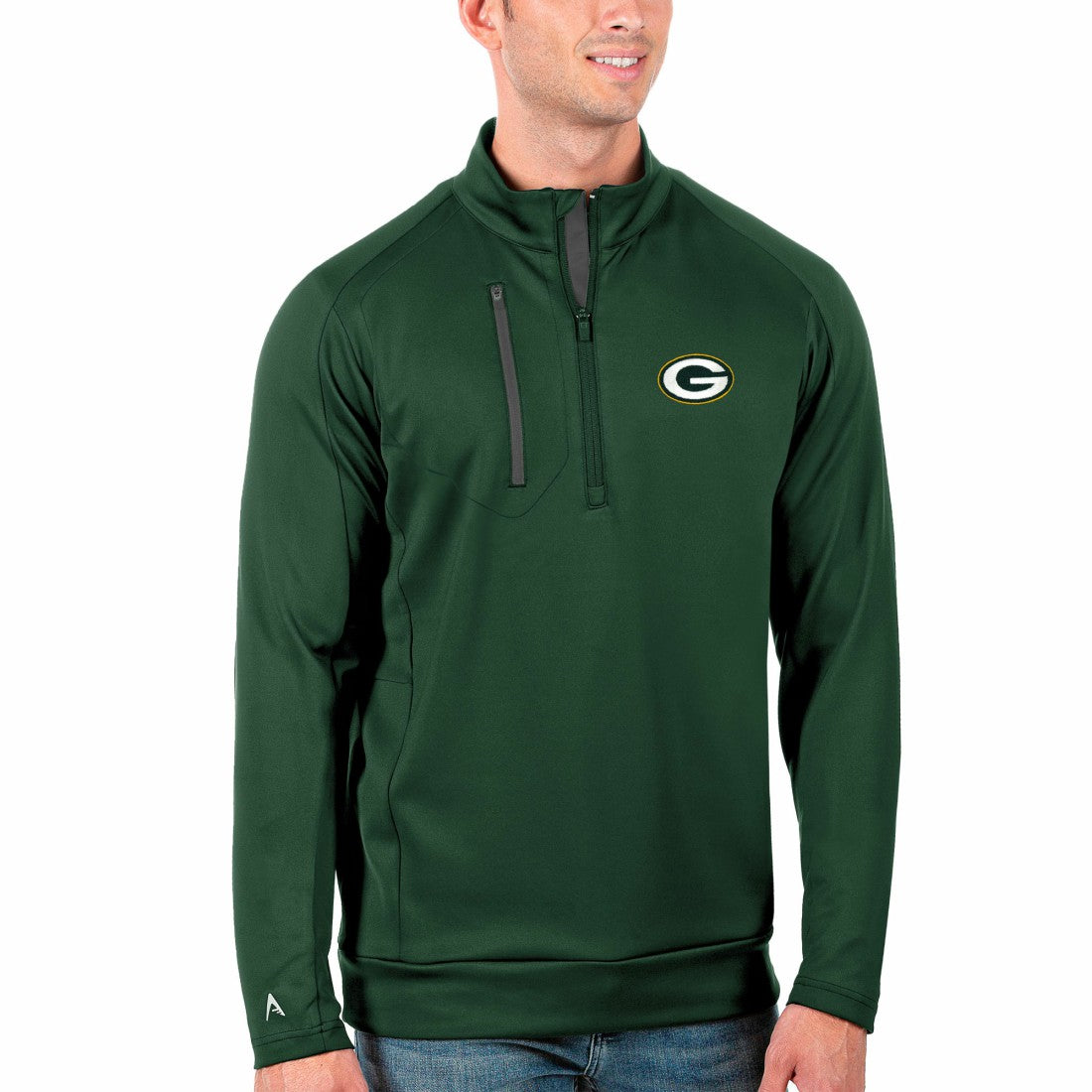 Green Bay Packers Antigua Generation Quarter-Zip Pullover Jacket - Green/Charcoal outlet