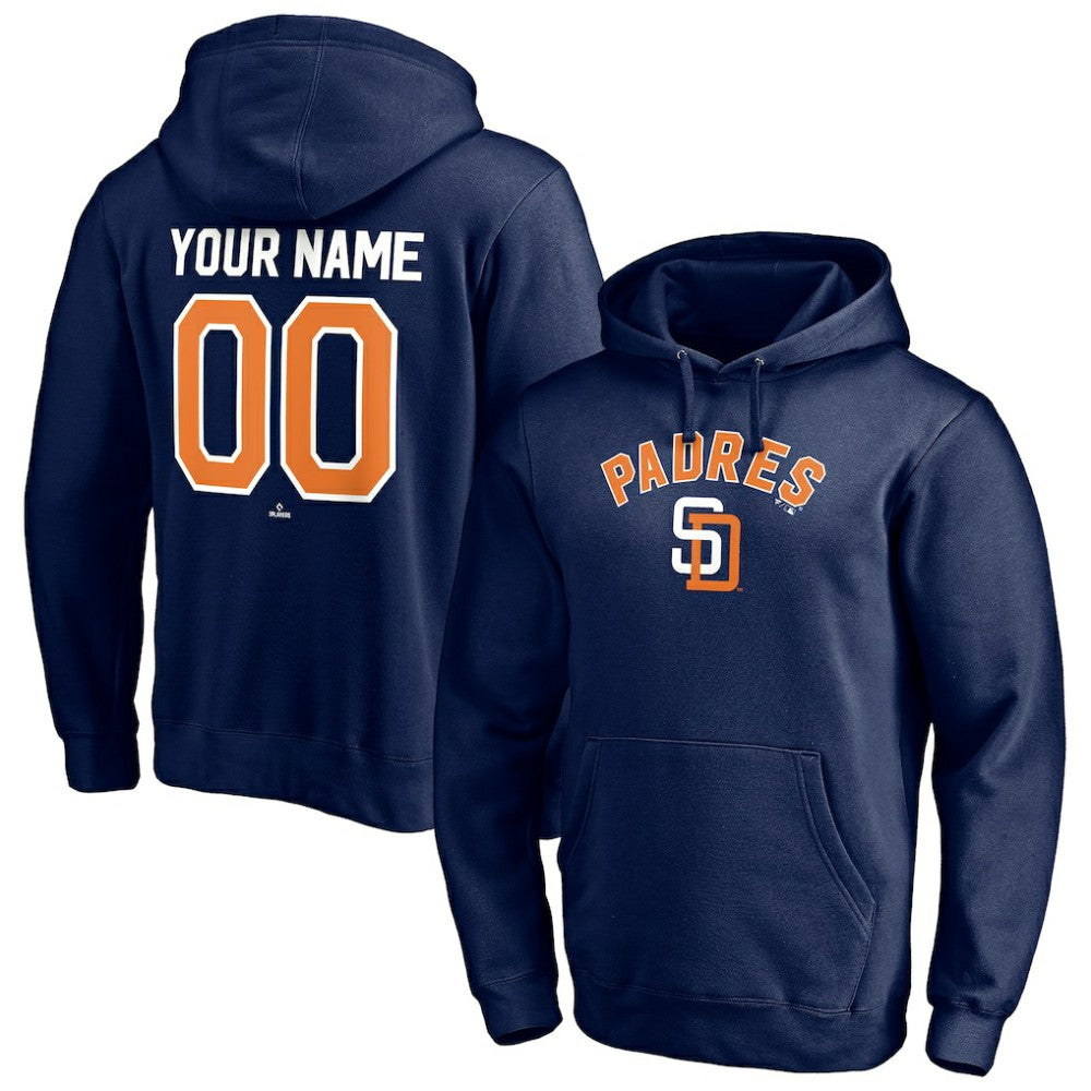 San Diego Padres Cooperstown Winning Streak Personalized Name & Number Pullover Hoodie Navy