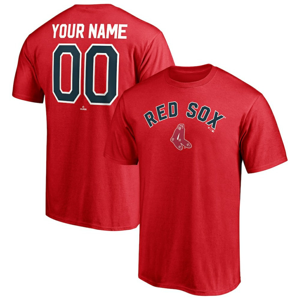 Boston Red Sox Cooperstown Winning Streak Personalized Name & Number T-Shirt Red