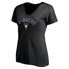 Arizona Diamondbacks Women's Cooperstown Winning Streak Personalized Name & Number V-Neck T-Shirt Black