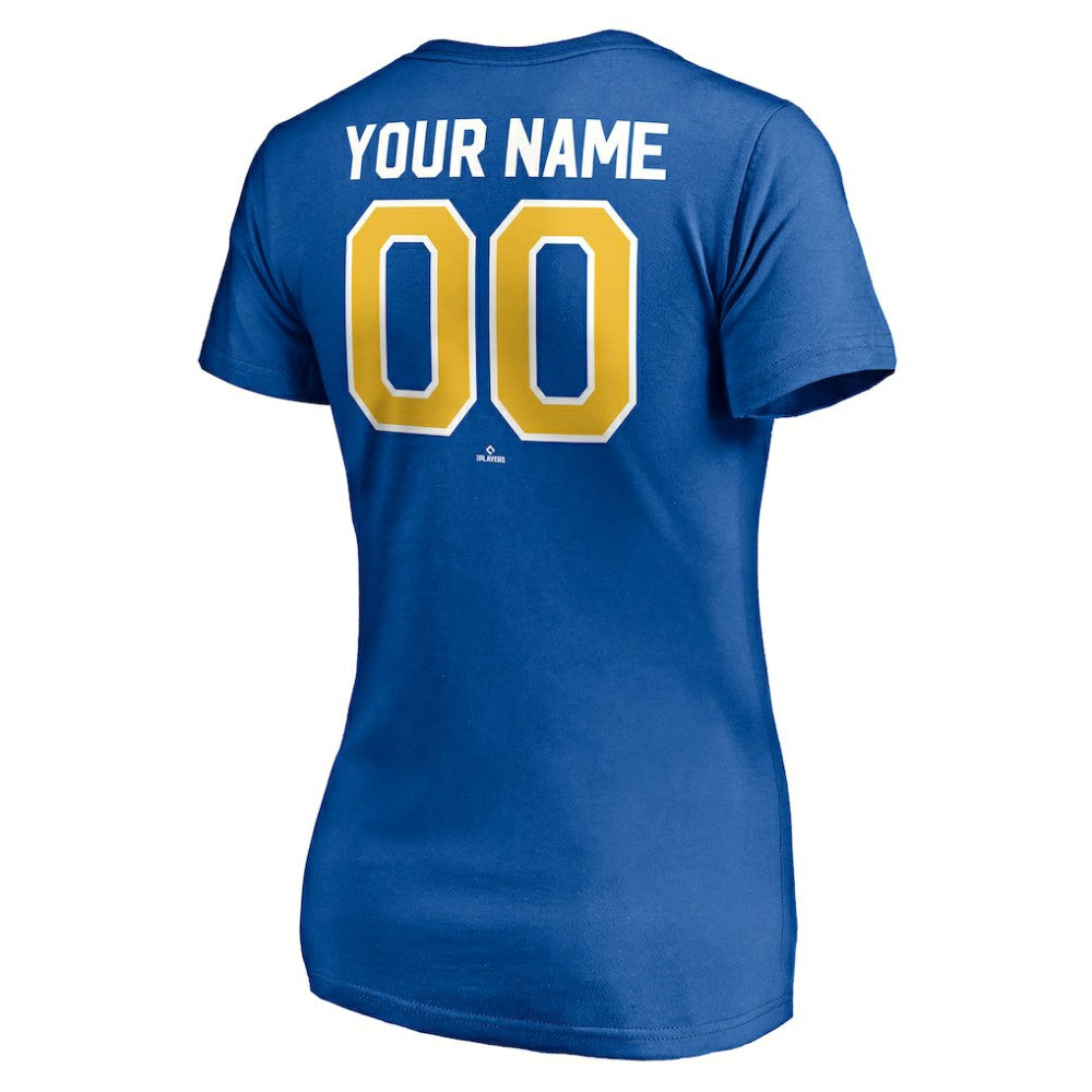 Seattle Mariners Women's Cooperstown Winning Streak Personalized Name & Number V-Neck T-Shirt Royal