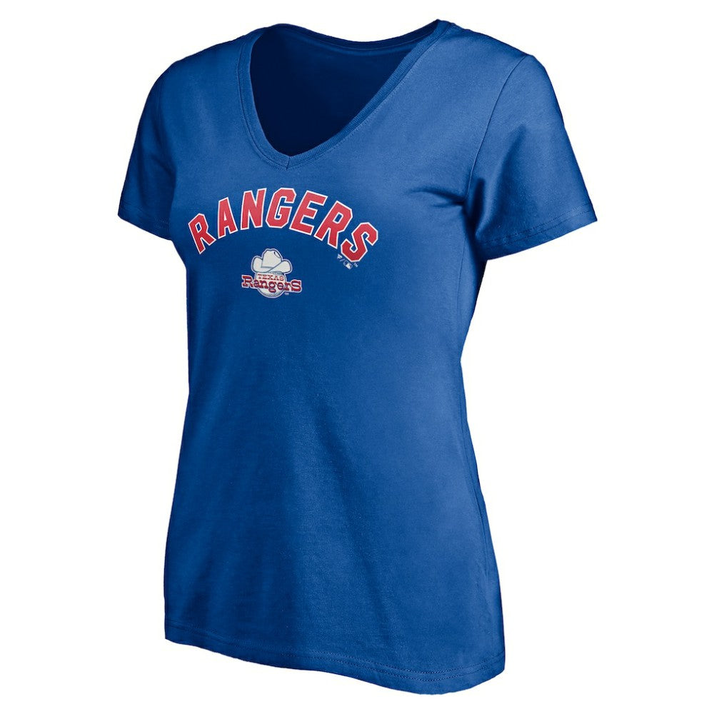 Texas Rangers Women's Cooperstown Winning Streak Personalized Name & Number V-Neck T-Shirt Royal