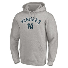 New York Yankees Cooperstown Winning Streak Alternate Personalized Name & Number Pullover Hoodie Heathered Gray