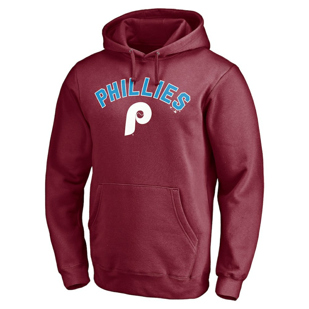 Philadelphia Phillies Cooperstown Winning Streak Alternate Personalized Name & Number Pullover Hoodie Burgundy