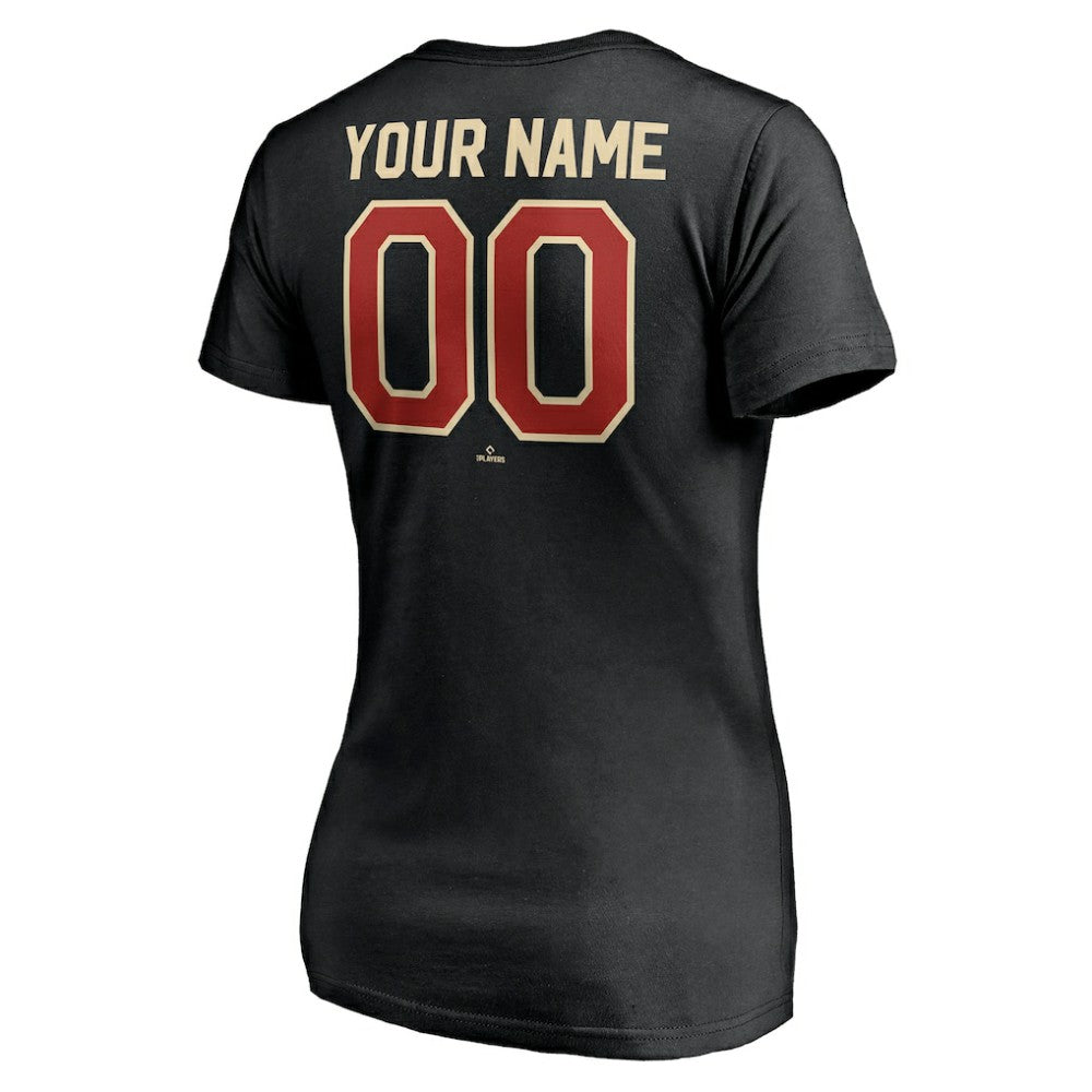 Houston Astros Women's Cooperstown Winning Streak Alternate Personalized Name & Number V-Neck T-Shirt Black