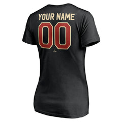 Houston Astros Women's Cooperstown Winning Streak Alternate Personalized Name & Number V-Neck T-Shirt Black