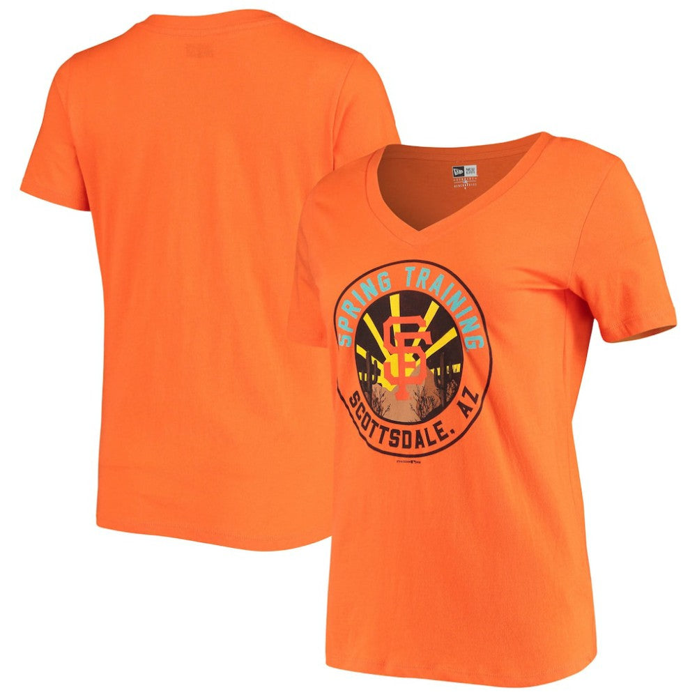 San Francisco Giants Women's Spring Training Circle V-Neck T-Shirt Orange