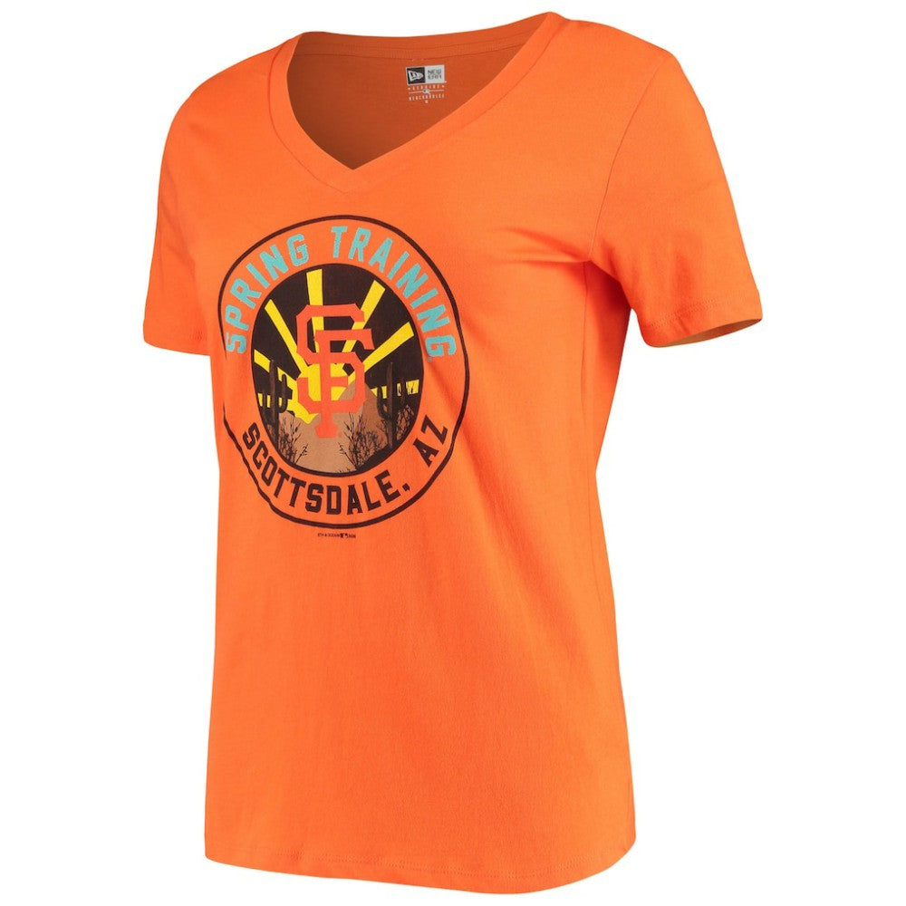 San Francisco Giants Women's Spring Training Circle V-Neck T-Shirt Orange