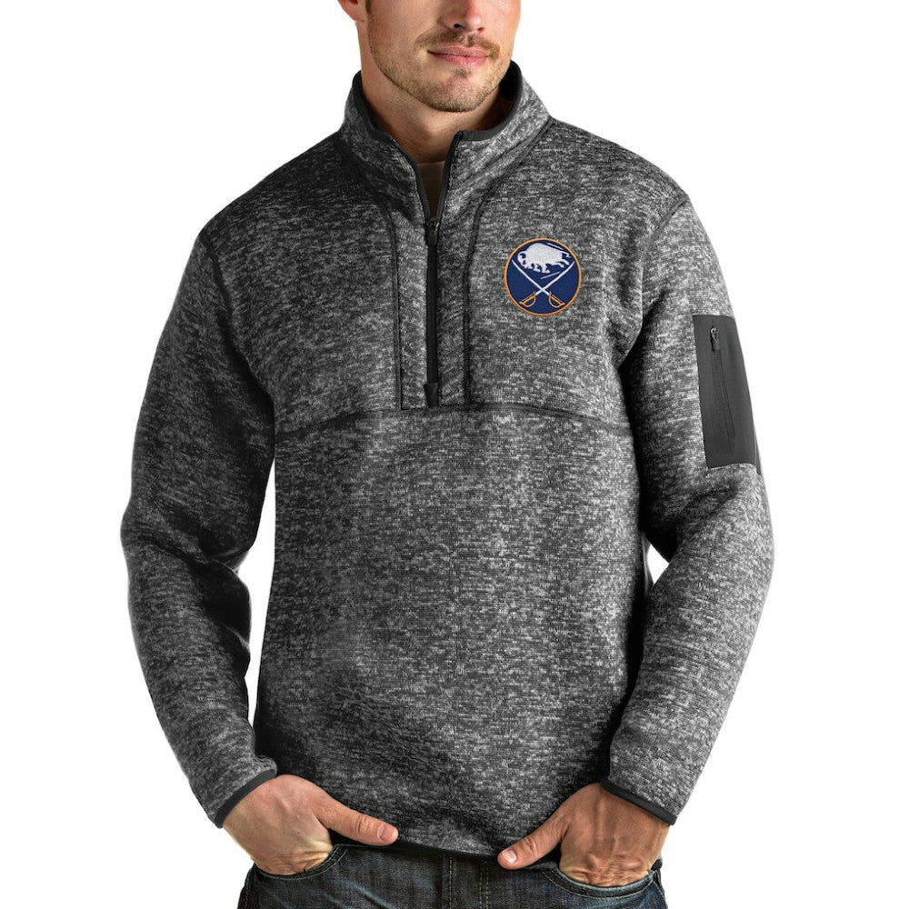 Buffalo Sabres Antigua Fortune Half-Zip Pullover Jacket - Heather Gray Pullover