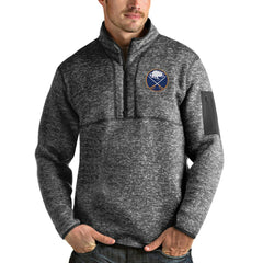 Buffalo Sabres Antigua Fortune Half-Zip Pullover Jacket - Heather Gray Pullover