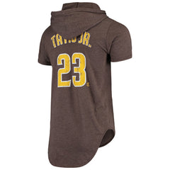 Fernando Tatis Jr. San Diego Padres Majestic Threads Softhand Player Tri-Blend Hoodie T-Shirt Heathered Brown