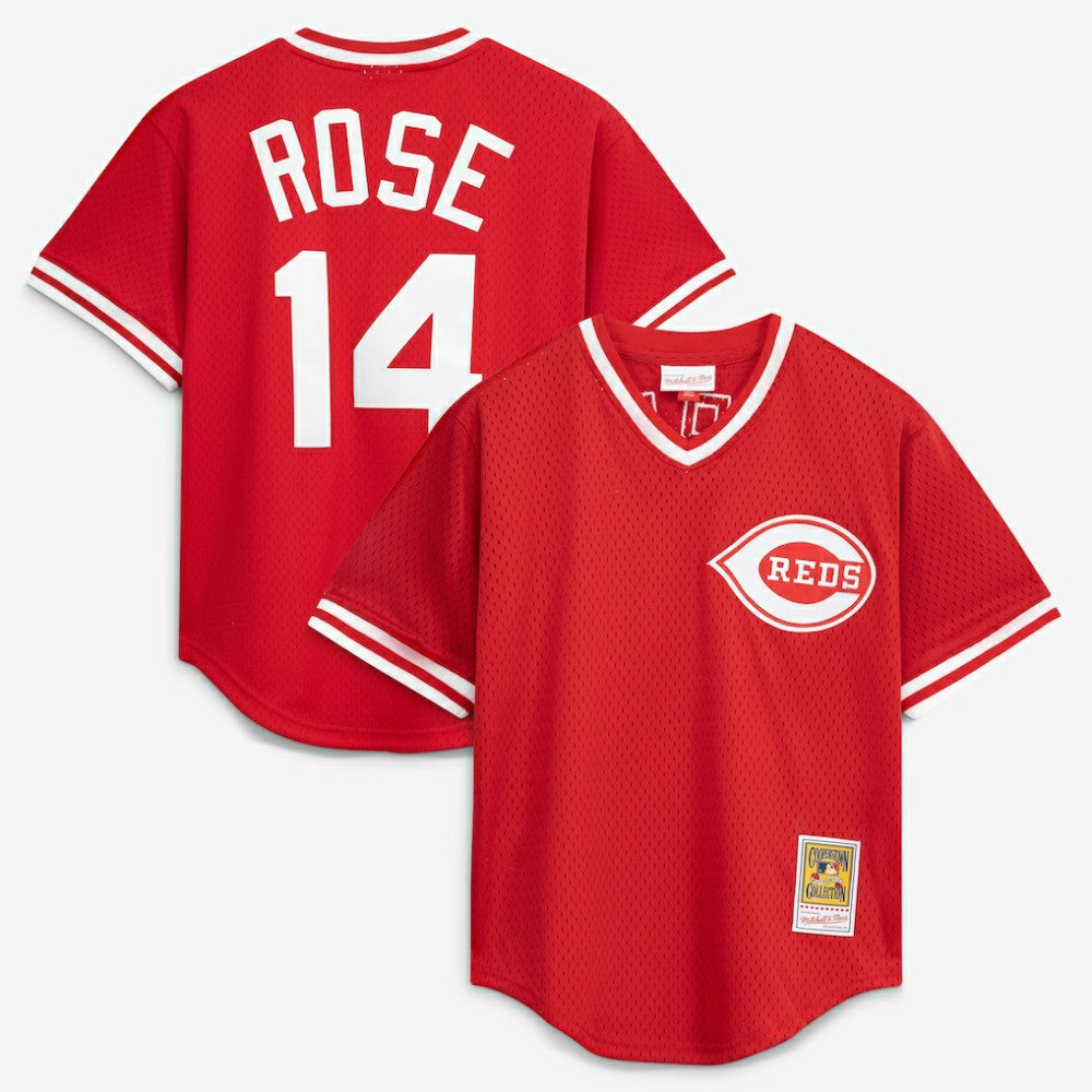 Pete Rose Cincinnati Reds Authentic Batting Practice Jersey Red