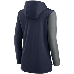 Tennessee Titans Women's Chevron Hoodie Performance Long Sleeve T-Shirt - Navy/Heathered Charcoal discount