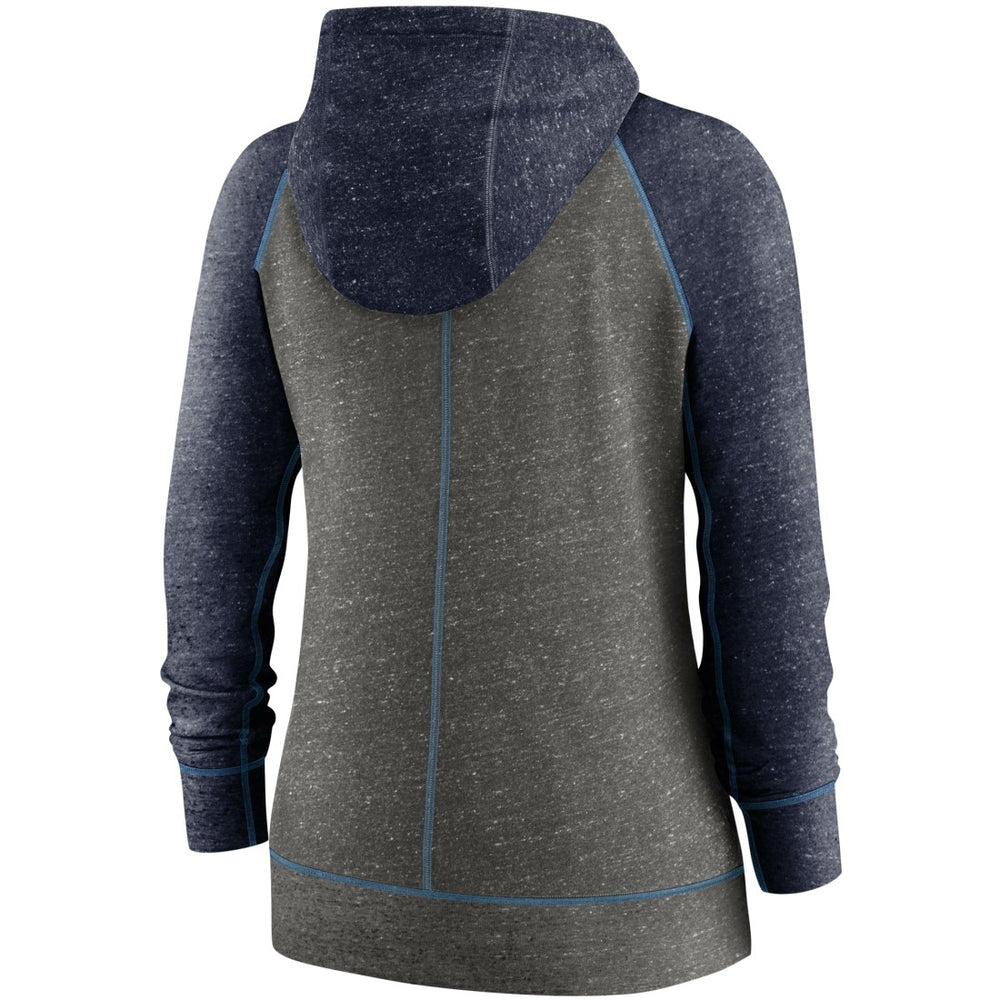 Tennessee Titans Women's Gym Vintage Raglan Full-Zip Hoodie - Heathered Charcoal/Navy on sale