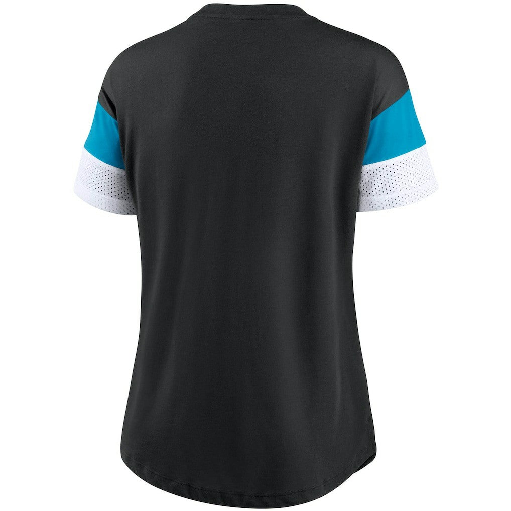 Carolina Panthers Women's Team Logo Fashion Performance Tri-Blend V-Neck T-Shirt - Black on sale