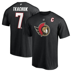 Brady Tkachuk Ottawa Senators Fanatics Authentic Stack Name & Number T-Shirt - Black T-shirts