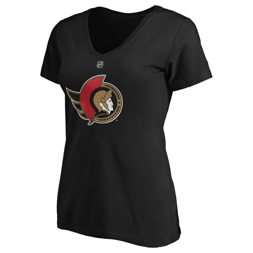 Brady Tkachuk Ottawa Senators Fanatics Women's Authentic Stack Name & Number V-Neck T-Shirt - Black T-shirts