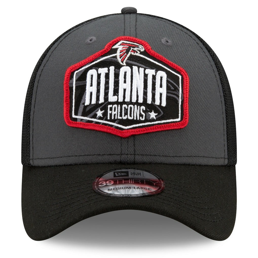Atlanta Falcons New Era 2021 NFL Draft Trucker 39THIRTY Flex Hat - Graphite/Black online