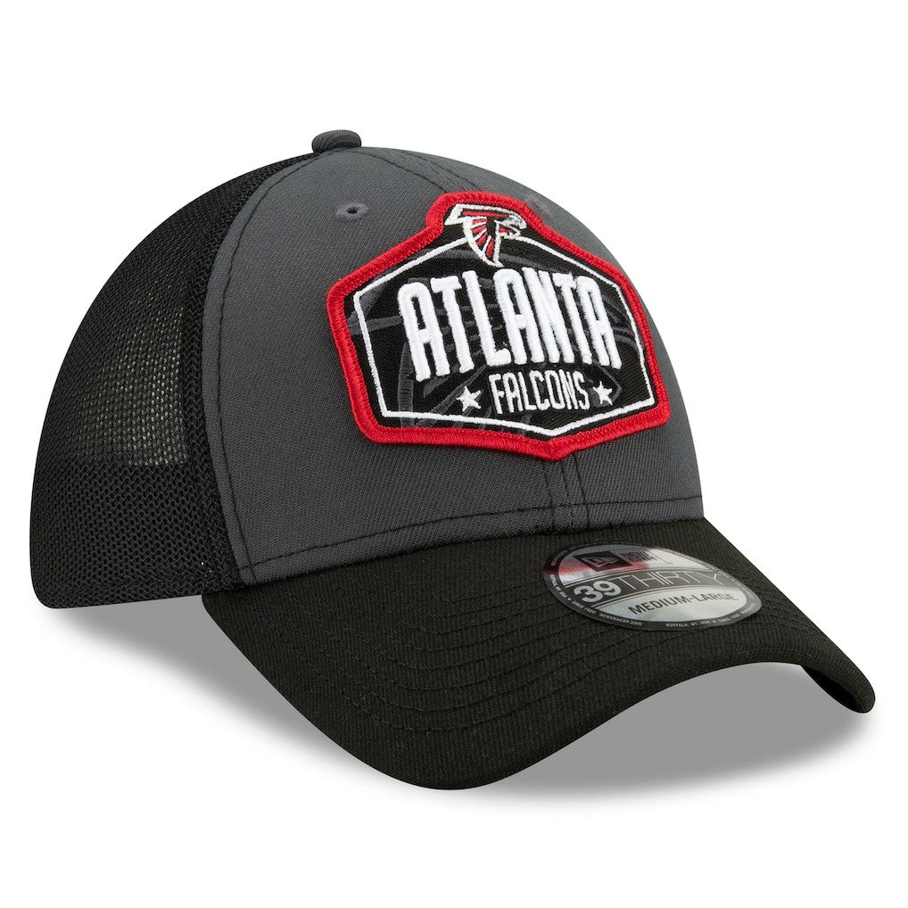 Atlanta Falcons New Era 2021 NFL Draft Trucker 39THIRTY Flex Hat - Graphite/Black online