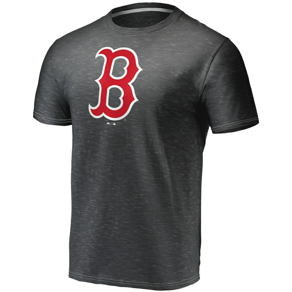 Boston Red Sox Official Logo Space Dye T-Shirt Charcoal