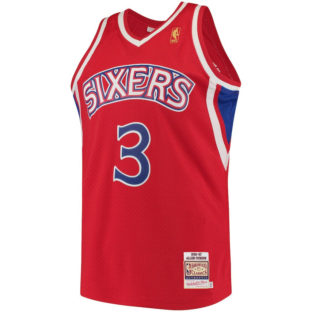 Allen Iverson Philadelphia 76ers 1996/97 Hardwood Classics Authentic Jersey - Red online