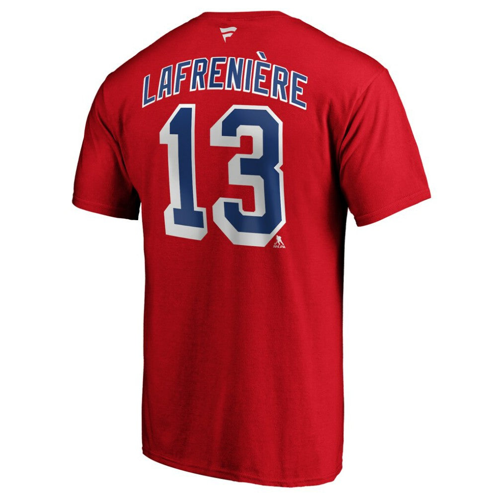 Alexis Lafrenière New York Rangers Fanatics Authentic Stack Name & Number T-Shirt - Red T-shirts