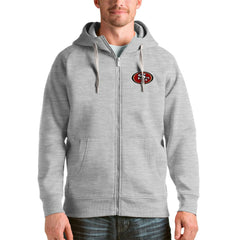 San Francisco 49ers Antigua Victory Full-Zip Hoodie - Heather Gray outlet