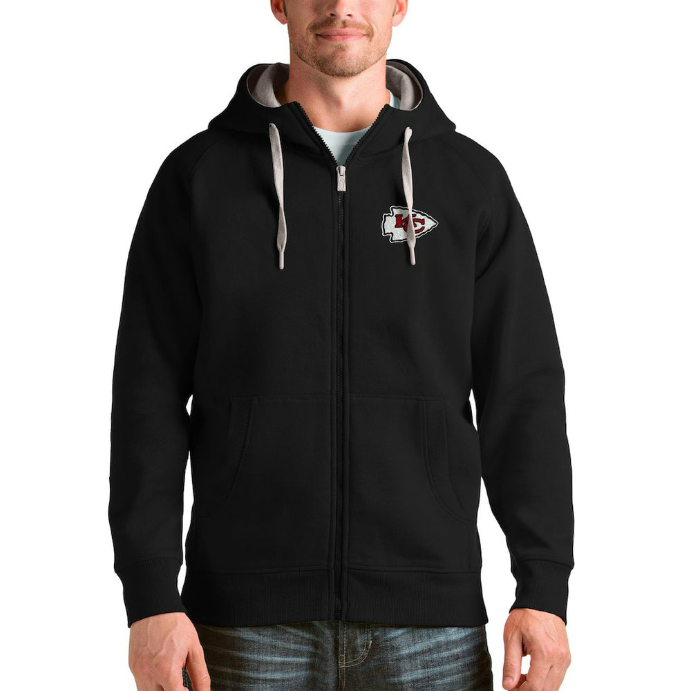 Kansas City Chiefs Antigua Victory Full-Zip Hoodie - Black on sale