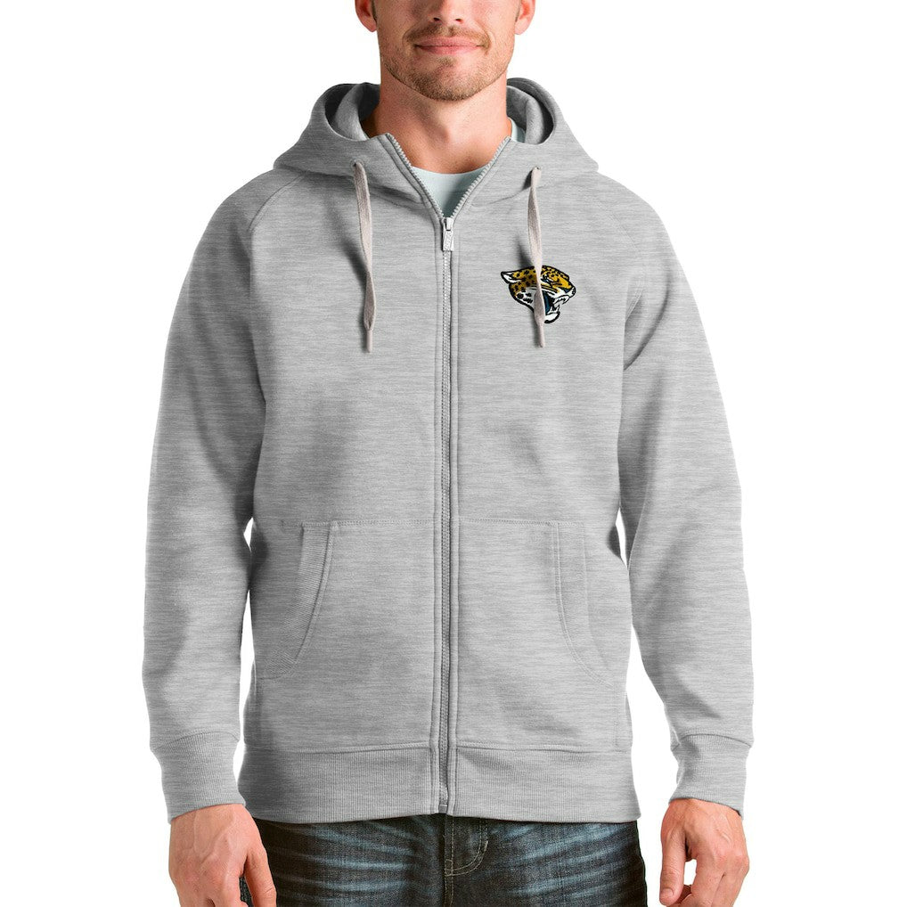Jacksonville Jaguars Antigua Victory Full-Zip Hoodie - Heather Gray discount