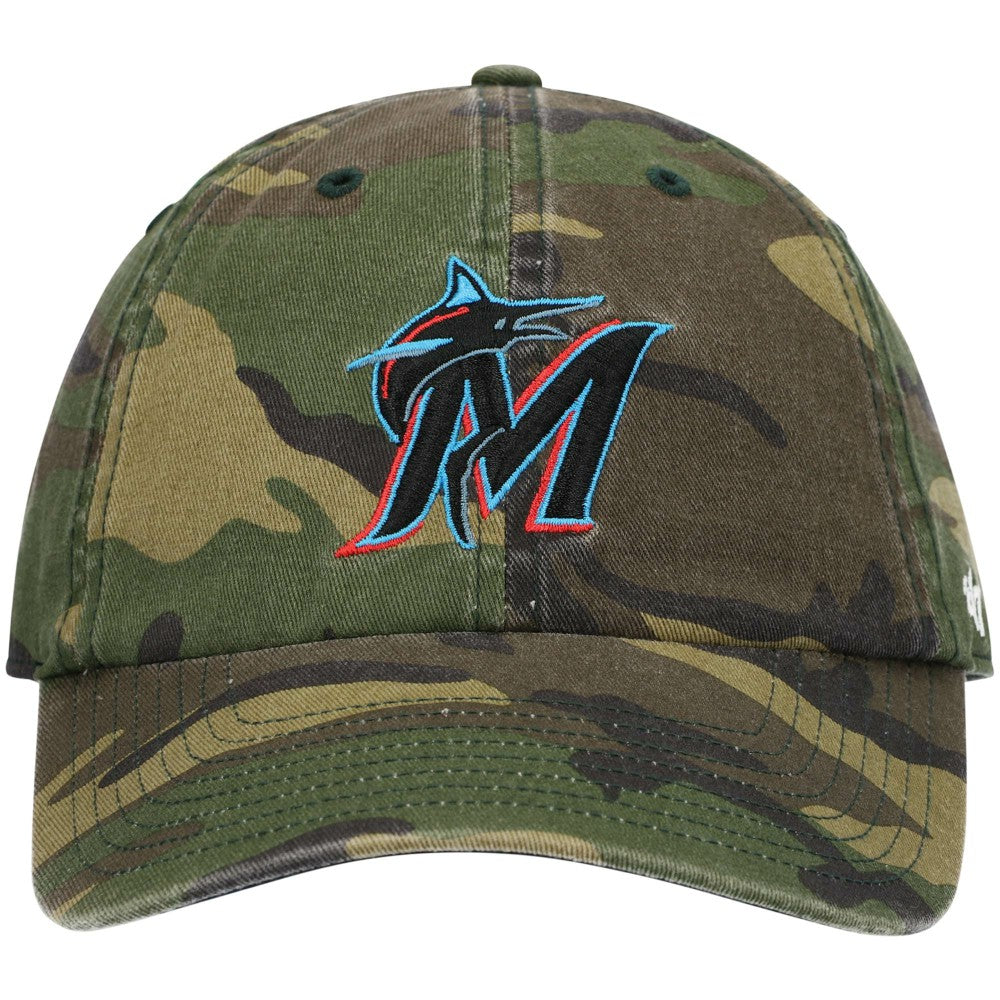 Miami Marlins Team Clean Up Adjustable Hat Camo