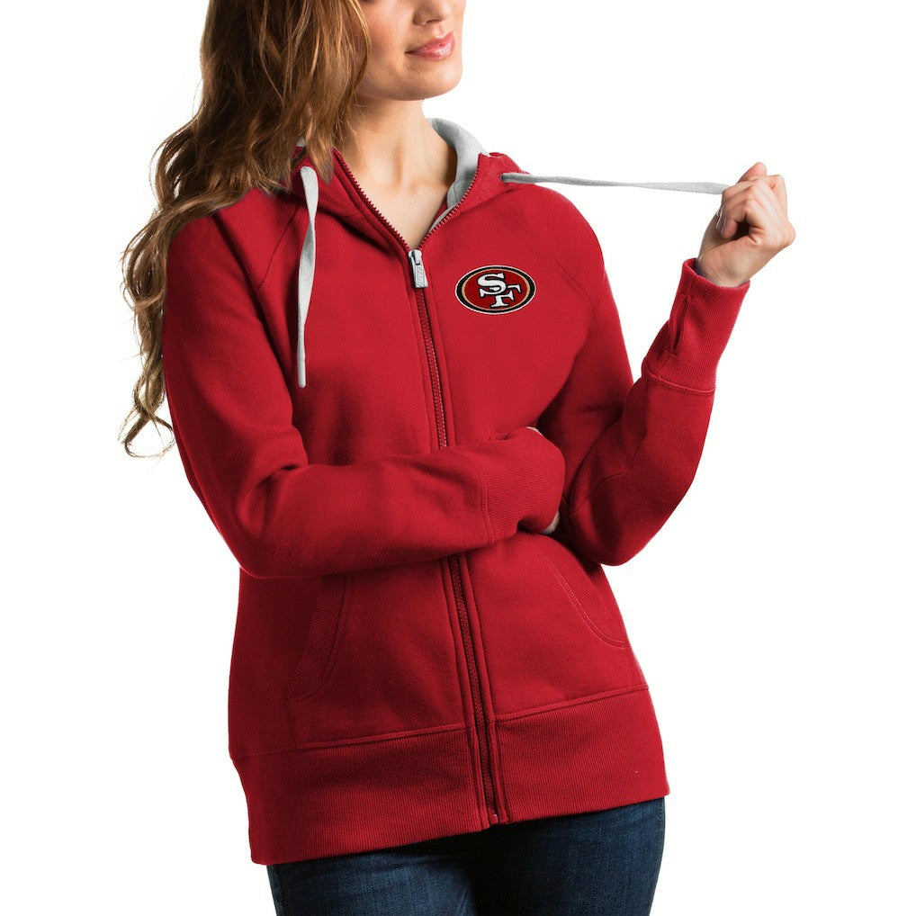 San Francisco 49ers Antigua Women's Victory Full-Zip Hoodie - Scarlet cheap