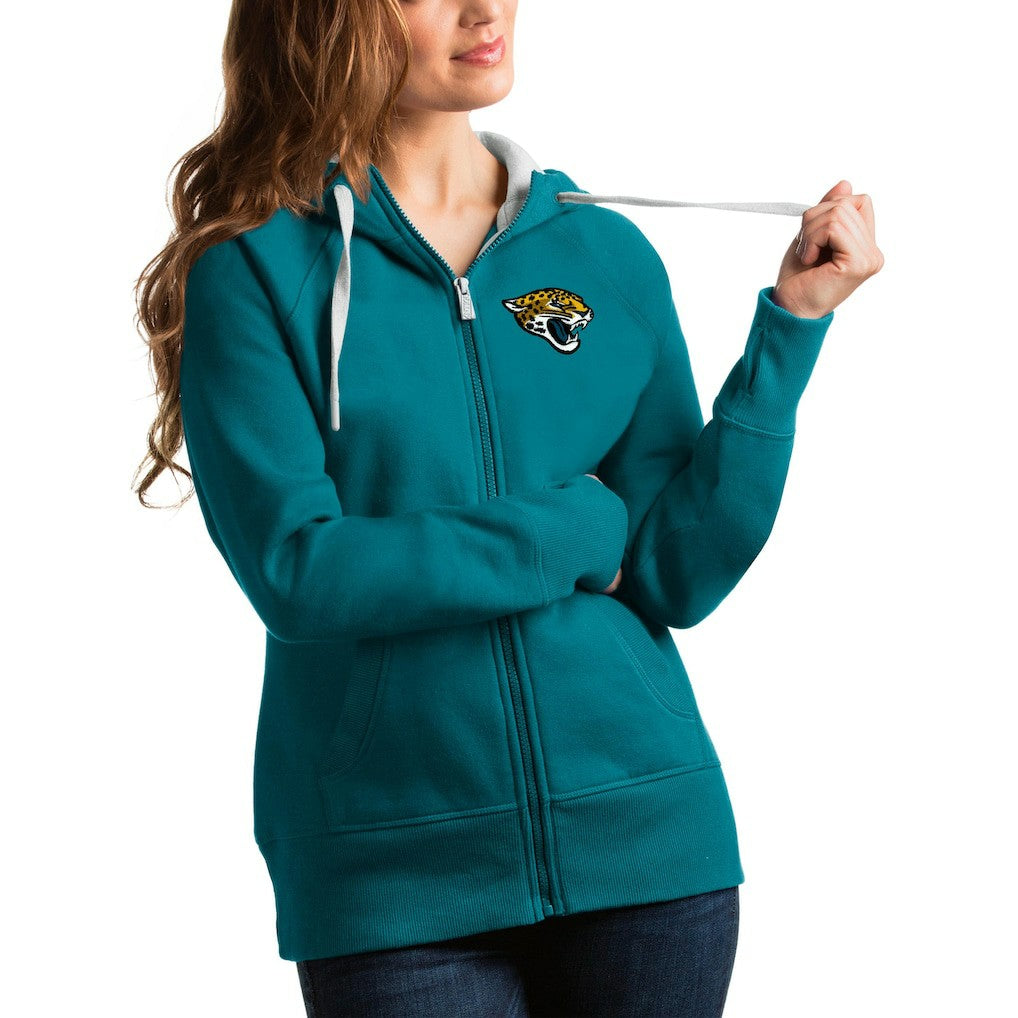 Jacksonville Jaguars Antigua Women's Full-Zip Victory Hoodie - Teal discount