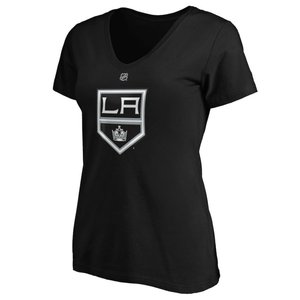 Quinton Byfield Los Angeles Kings Fanatics Women's Authentic Stack Name & Number V-Neck T-Shirt - Black T-shirts